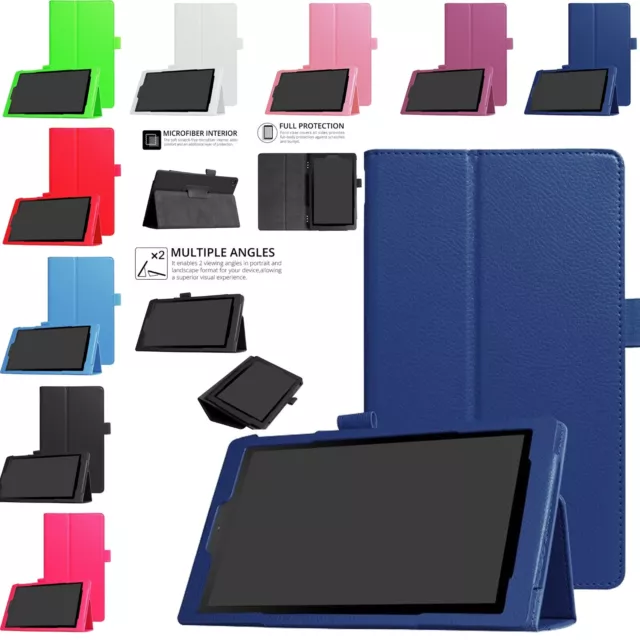 Leather Case For Amazon Fire 7 2022 12th Gen Magnetic Stand Book Smart Cover