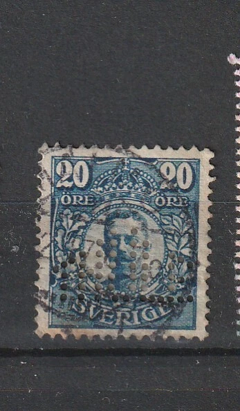 Sverige Perfin Perfins Schweden Briefmarken Sellos Timbres Stamps