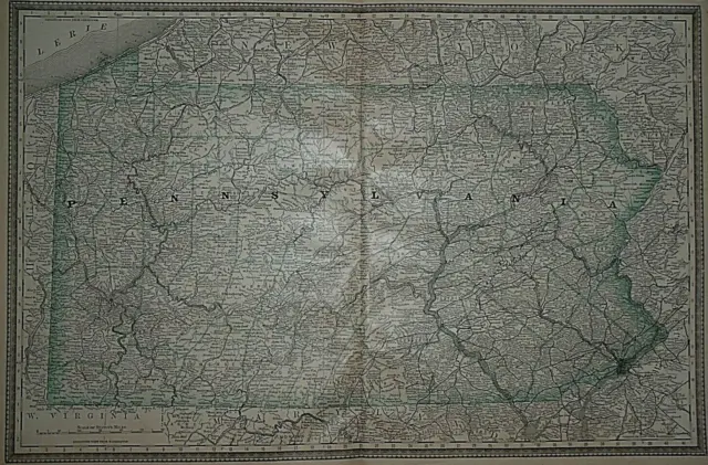 Vintage 1883 Hardesty Atlas Map ~ PENNSYLVANIA ~ Old & Authentic ~ Free S&H