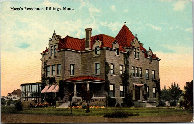 moss's Residence Mansion Montana Postcard early 1900's
