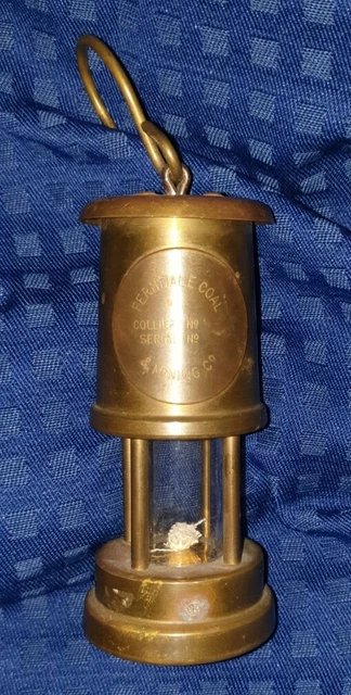 Vintage / Retro Ferndale Coal & Mining Co Mini Brass Lamp 12cm / 4¾" Tall Welsh