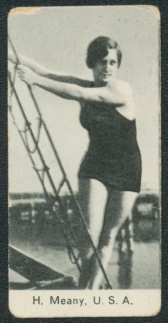 1932 Helen Meany Usa Swimming Gold Medal Swedish Gota Olympic Card #73