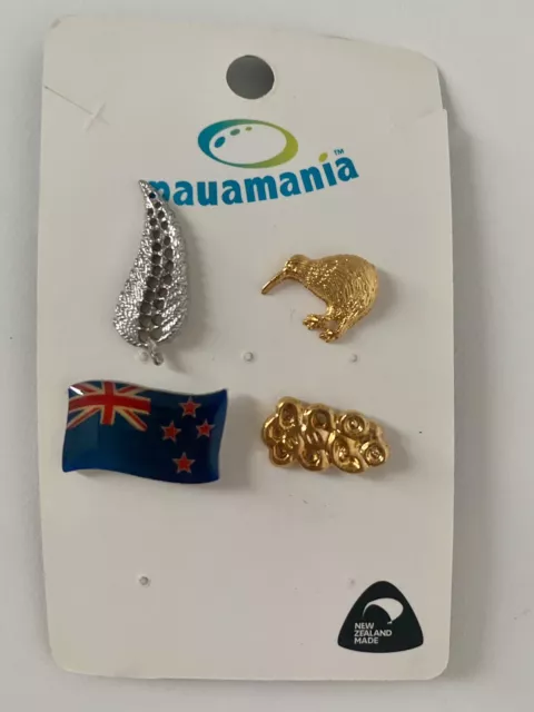 NEW New Zealand Souvenir Badges Pin- Kiwi Flag Tiki Fern - Collection - NZ Made