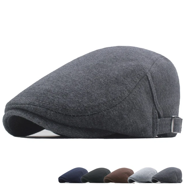 Fashionable Herringbone Newsboy Beret Hat for Men's Stylish Appearance