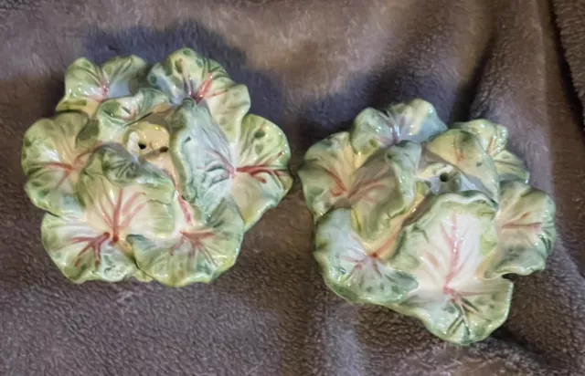 Set Cabbage Salt And Pepper Shakers Hand Painted