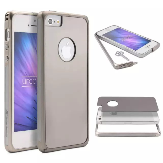 Urcover® LUXURY aluminum mirror Bumper Case Back Cover Protect glass film