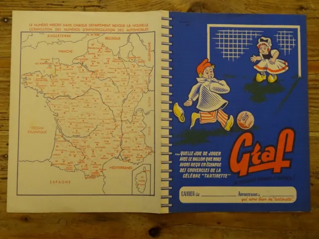Ancien protège cahier publicitaire fromage à tartiner Graf football