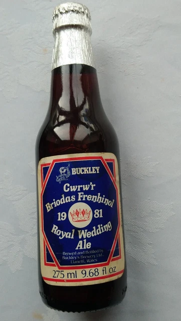 Buckley Cwrw R Bier Ale 275 ML Ltd Ed Flasche Charles Diana Wedding 29-7-81 Leer