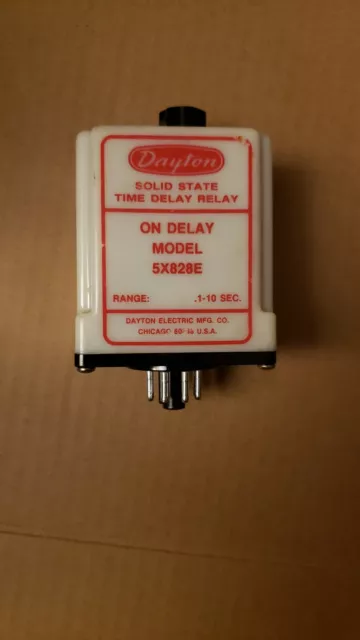 Dayton 5X828E Solid State Time Delay Relay / On Delay  8-Pin 120V 0.1 - 10 Sec