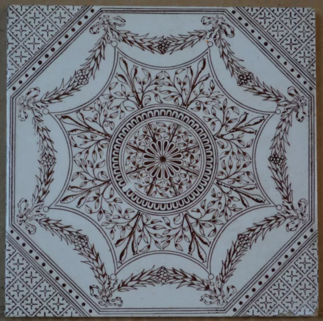 Antique England - Transfer Victorian Majolica Tile C1900