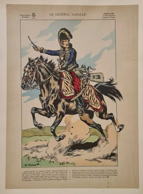 V. Huen Le General Lasalle circa 1900 Military War Color Print
