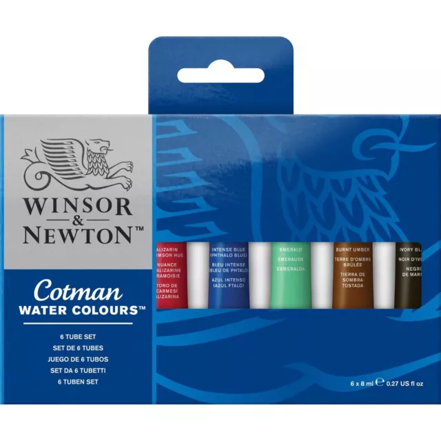 Winsor & Newton Cotman Aquarelle Peinture Set 6 X 8ml