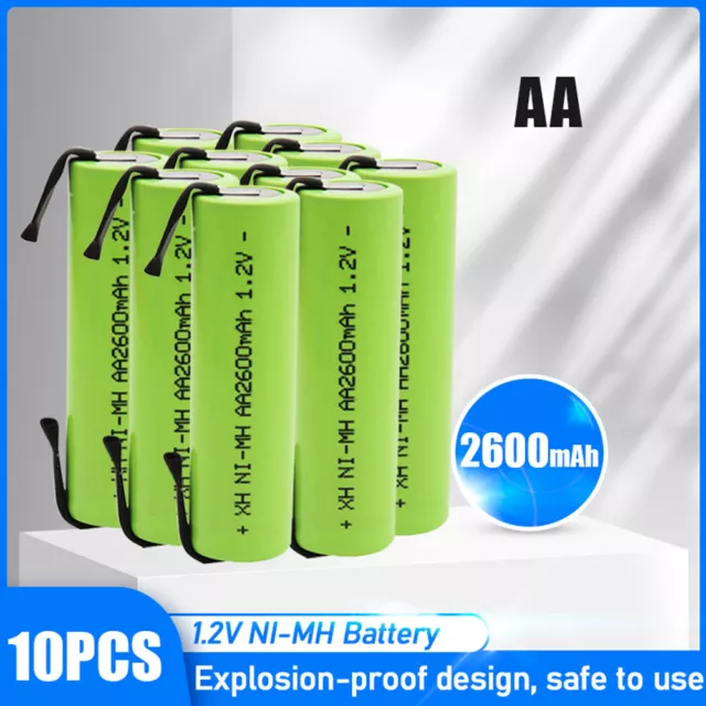 2600mAh  NI-MH AA Rechargeable Batteries 1.2V Battery w/ Welding Sheet For Razor