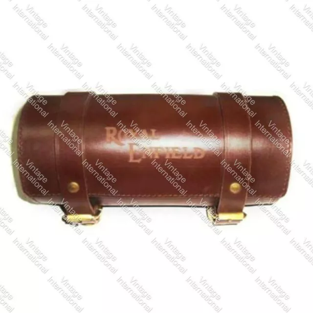 Genuine Brown Leather Tool Roll Bag For Royal Enfield @US