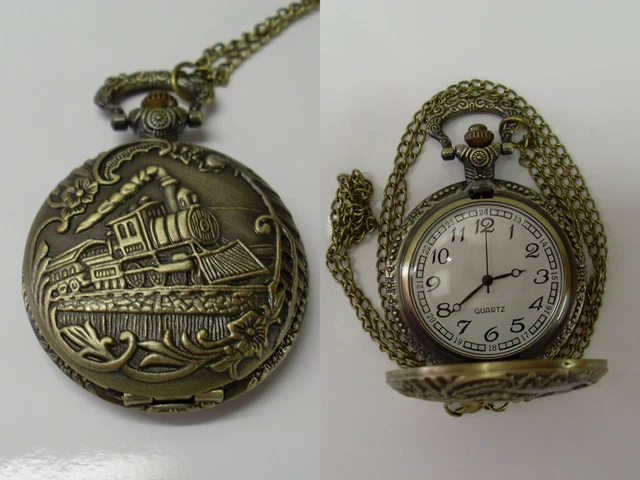 Montre Gousset Mécanique ASTRAL Locomotive - Argentée - Occasion Fonctionnelle
