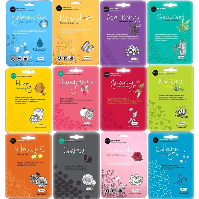 celavi Face Mask Set Korean Beauty Essence Facial Paper Sheet Korea...
