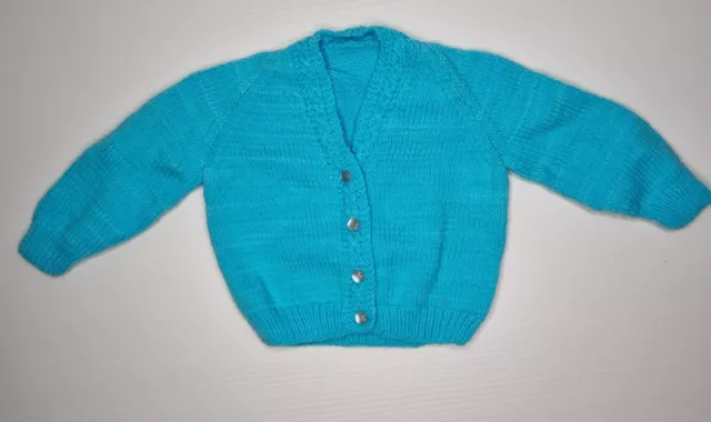 8 Hand Knitted Baby Clothes Cardigan Jumper And Dress - Sizes Newborn to 0 2