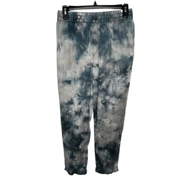 ATM Anthony Thomas Melillo Pants Small Blue Tie Dye Silk High waisted Crop S