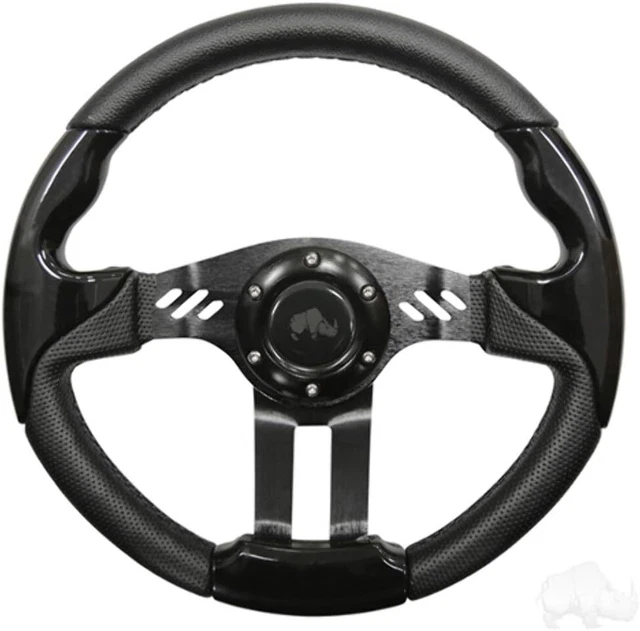 RHOX Aviator 5 Golf Cart Steering Wheel Black Grip/Black Spokes