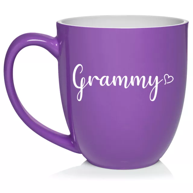 16 oz Bistro Ceramic Coffee Mug Cup Grammy With Heart