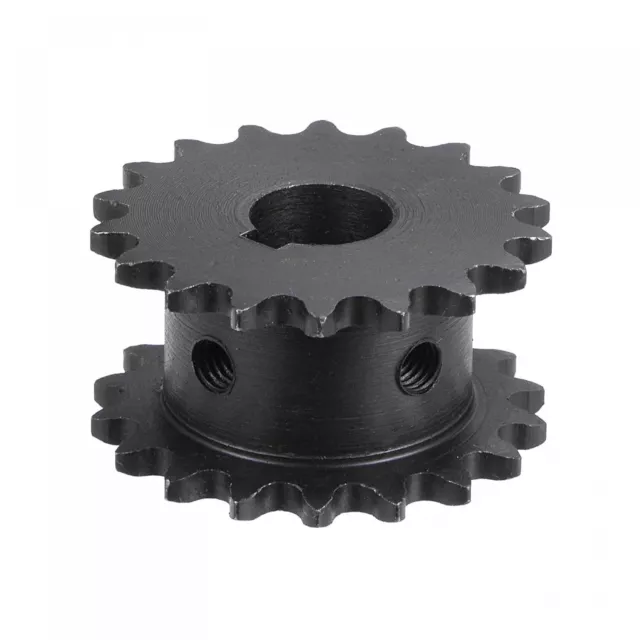 18 Tooth #25 Chain Roller Sprocket, Double Strand 1/4" Pitch, 12mm Bore  ISO 04C