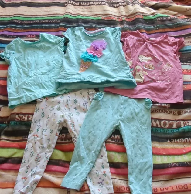 Girls Summer Clothes Small Bundle 12-18 Months George TU