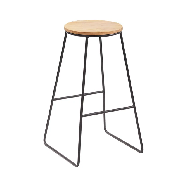 Lot de 2 Chaises de bar Tabourets hauts dossier Siège de cuisine 2