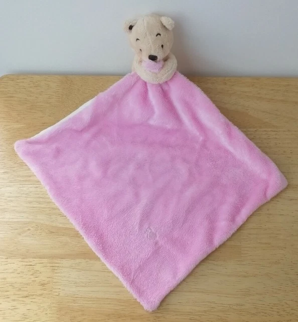 TESCO BEAR COMFORTER Blanket Soft Toy Pink 2010 Cuddle Me Teddy £5.49
