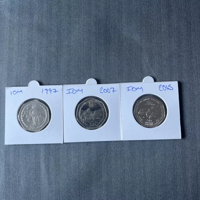 Isle Of Man Tt Races 50P Coins  1997 2007 2015