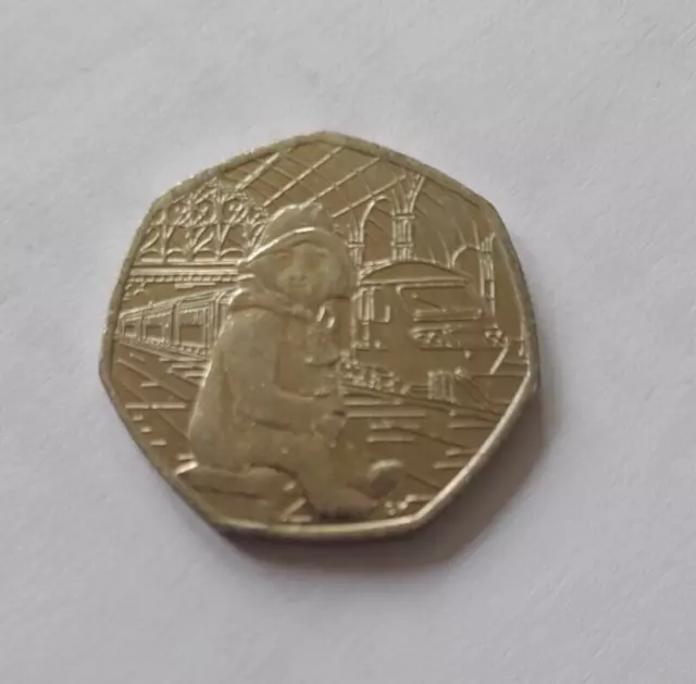 PADDINGTON BEAR AT THE STATION 50p Coins UK Rare Fifty Pence Circulated