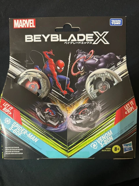 IN STOCK) Beyblade X Marvel Spider-Man 3-60F & Venom 3-80N - Collector