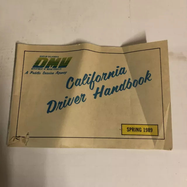 VINTAGE STATE OF California DMV Drivers Handbook Spring 1989 14.88