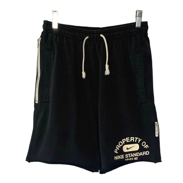 NIKE Black + White Standard Issue Men's Fleece Basketball Shorts Size Medium