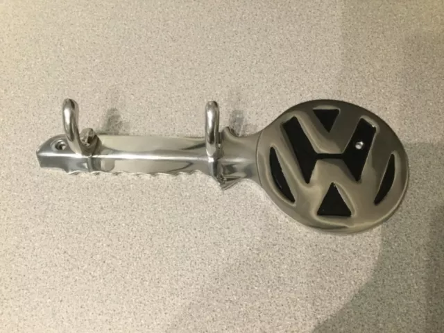 Stunning  cast polished Aluminium VW VOLKSWAGEN Key Hook Holder Sign Garage