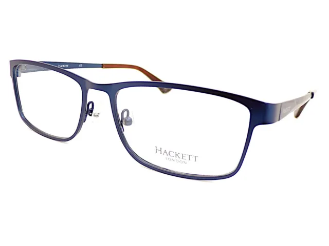 Marco de gafas Hackett azul satinado para hombre 55 mm para hombre lectores listos HEK1189 628