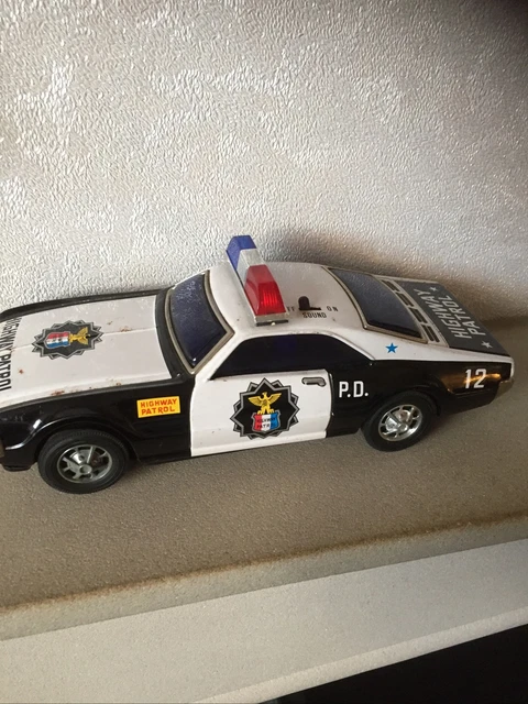 Tinplate Police Car Working With Siren Japan 70s Highway Patrol Car