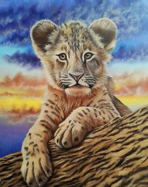 Tableau Surréaliste Huile Sur Toile Lin - Œuvre Originale Steivan Loundou 2021 - 33x41 Cm