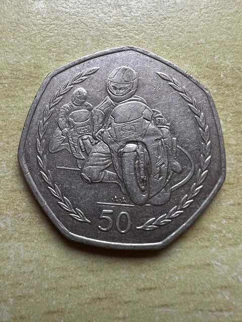 Isle of Man 1997 TT Bike Race 50p ✨ Phillip McCallen Territories Coin ✨ 27mm ✨