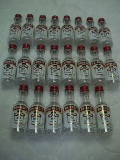 22 Smirnoff No. 21 Vodka Empty 50 ML Plastic Liquor Bottles