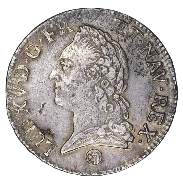 Frankreich louis XV écu 1774 Q Silber Perpignan Altes Haupt XF Königliche Münze