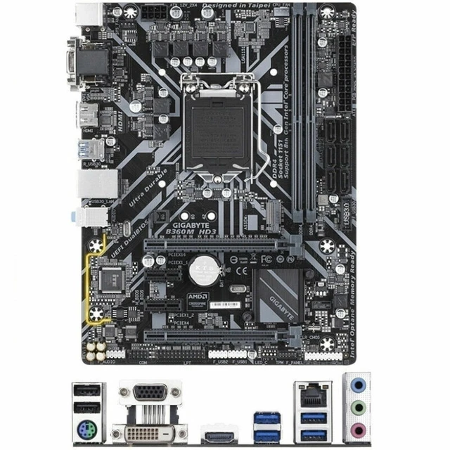 GIGABYTE B360M HD3 Motherboard Intel B360 2*DDR4 LGA1151 1×M.2 Micro ...