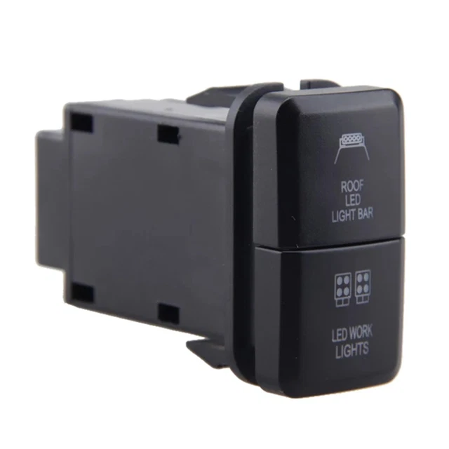 12V Car Dual LED Light Bar /Green On-Off Push Switch Button for  Prado   LaX2