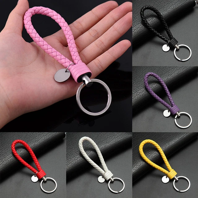 PU Leather Braided Keychain Bag Pendant Key Chain Holder Car Keyring Accessories