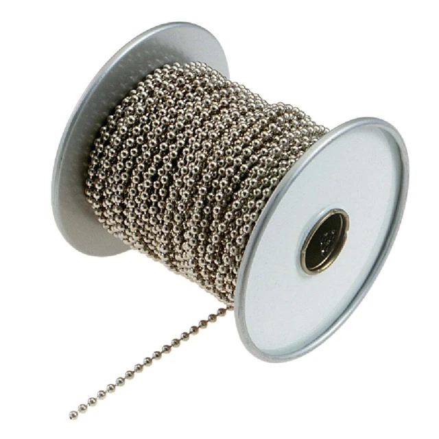 Lucky Line #10 100 Ft. Nickel Finished Stainless Steel Ball Chain 32500 Pack of