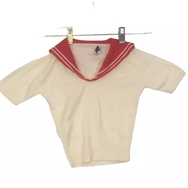 Turbo Hi-Bulk Dupont Orlon Vintage Toddler Sailor Sweater, White Red, 4T or 5T?