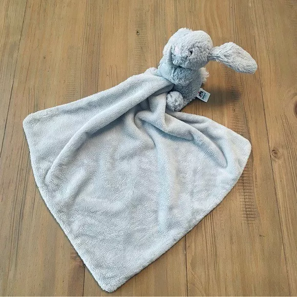 Jellycat Lovey Bashful Bunny Gray Cottontail Security Blanket Infant Toy Soft