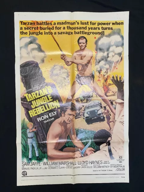 Tarzan's Jungle Rebellion One Sheet Movie Poster- 1970 Ron Ely