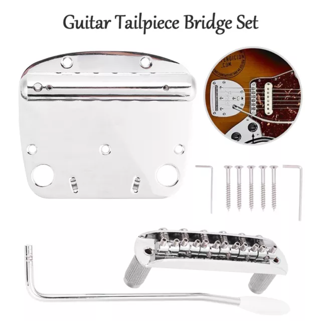 Tremolo Vibrato Tailpiece Bridge Set For Mustang Guitar Replacement Parts Dob