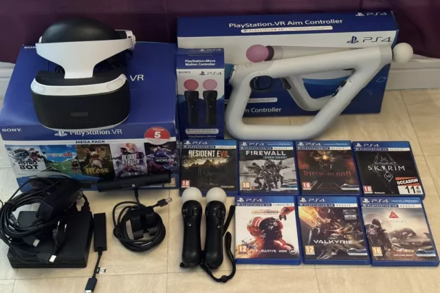 LOT CASQUE VR PS4 avec Caméra V2, PS Move et Aim Controller, 7