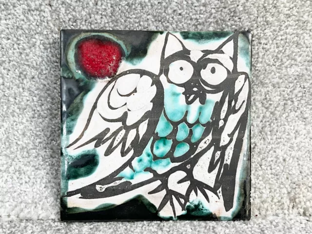 Vintage Decorative Wall Tile Owl Design